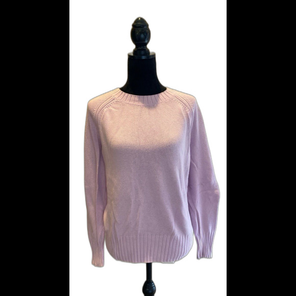 Old Navy Sweater Crewneck Oversized Large Pink Purple Hi Low Hem 55% Cotton - Picture 1 of 11